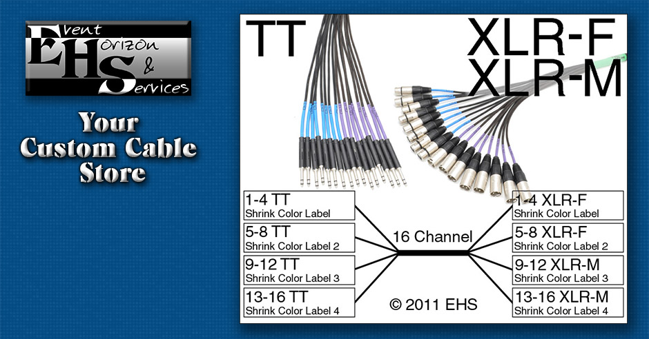 Mogami 2934 16 Channel TT to XLR-M XLR-F snake- Event Horizon &