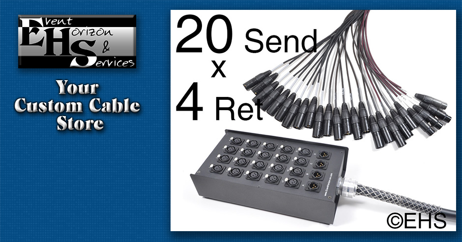 Mogami 2936 20 Ch x 4 Ret Stage Snake 20x4- Event Horizon & Services