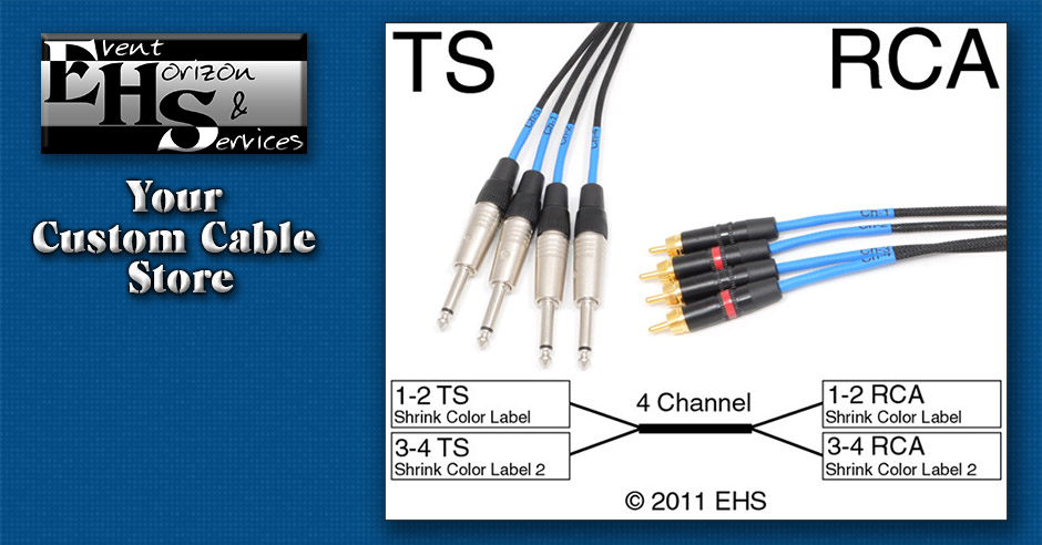 Mogami 2931 4 channel RCA M to TS 1/4