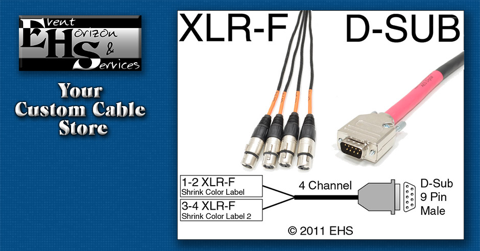 カルバートジン　電飾 Mogami 3161 AES/EBU 4 line XLRF to Male 9 pin D-Sub In snake