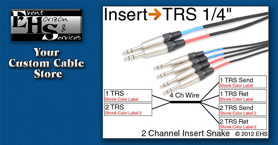 Mogami 2931 2 Channel Insert Snake with TRS 1/4