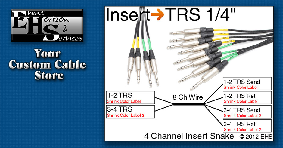 Mogami 2932 4 Channel Insert Snake with TRS 1/4 Mogami 2932 4 Channel Insert Snake with TRS 1/4