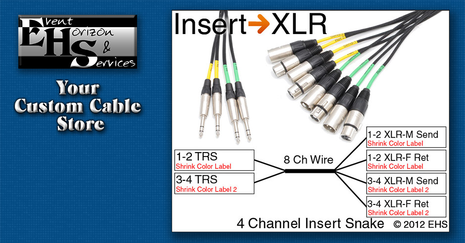Mogami 2932 4 Channel Insert Snake with XLRs- Event Horizon
