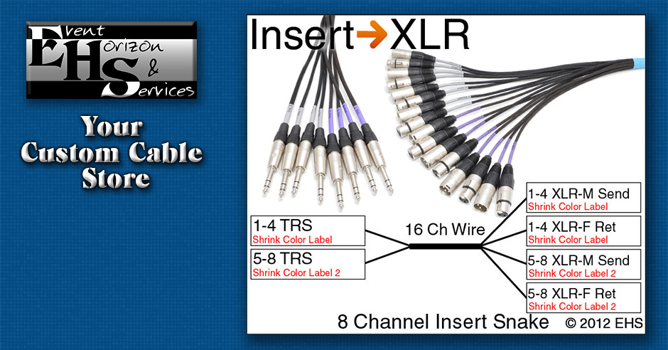 Mogami 2934 8 Channel Insert Snake with XLRs- Event Horizon & Services