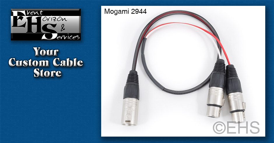 Mogami 2944 5 pin XLR-M to Dual XLR-F cable with Sleeving- Event