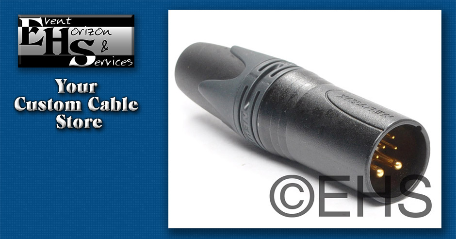 Neutrik NC10MXX-14-B Male XLR 10 Pin Black/Gold- Event Horizon &