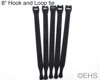 8" Hook & Loop Wire Tie Pack of 5-- Black