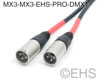 EHS PRO-DMX1, 3 Pin Male to 3 Pin Male XLR DMX Turnaround, EHS-Built