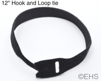 12" Hook & Loop Wire Tie Pack of 1-- Black