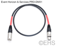 EHS PRO-DMX1, 3 Pin Male to 5 Pin Female XLR Control Cable, EHS-Built