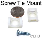 Screw-Down Tie Mount Pack of 10 with Screws