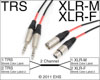 Mogami 2930 2 Channel TRS 1/4" to XLRM XLR-F snake, EHS-Built