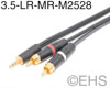 Specialty Stereo Y, 1/8" 3.5mm TRS Male to RCA, Mogami 2528, EHS-Built