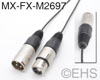 Mogami 2697 Miniature / Thin Mic cable 2 Ft, EHS-Built