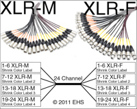 Mogami 2936 24 Channel XLR-M to XLR-F snake, EHS-Built