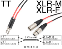 Mogami 2930 2 Channel TT to XLRM XLR-F snake, EHS-Built