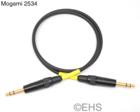 Mogami 2534 Quad Balanced line cable 1/4" TRS 1 Ft, EHS-Built