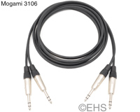 Mogami 3106 - 2 Channel Balanced Line Cable 1/4" TRS 12 Ft, EHS-Built