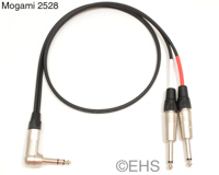 Mogami 2528 Insert Cable with Right Angle TRS, EHS-Built