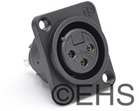 Neutrik NC3FPP Black Plastic XLR Female Plastic/Silver