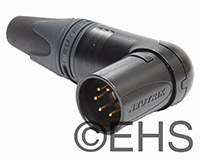 Neutrik NC5MRX-B Male XLR 5 Pin Right Angle Black/Gold