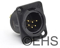 Neutrik NC6MD-L-B-1 Male XLR 6 Pin Panel Black/Gold