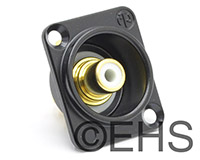 Neutrik NF2D-B-9 White RCA - D Panel - Black/Gold