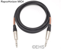 RapcoHorizon MIC4 Quad Balanced line cable 1/4" TRS 20 Ft, EHS-Built