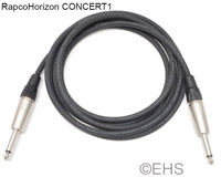 RapcoHorizon Concert1 High grade Unbalanced cable 1/4" TS 25 Ft, EHS-Built