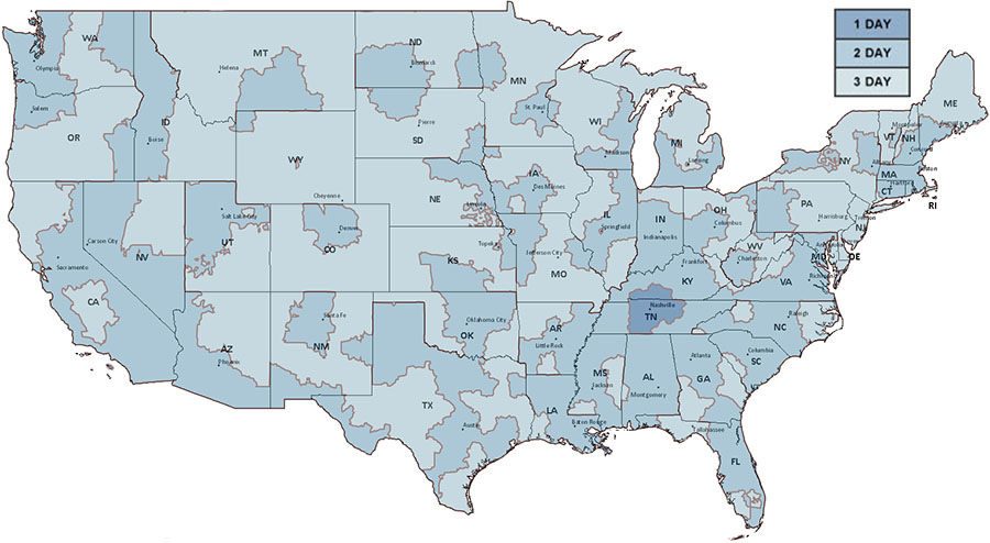 Priority Mail Map